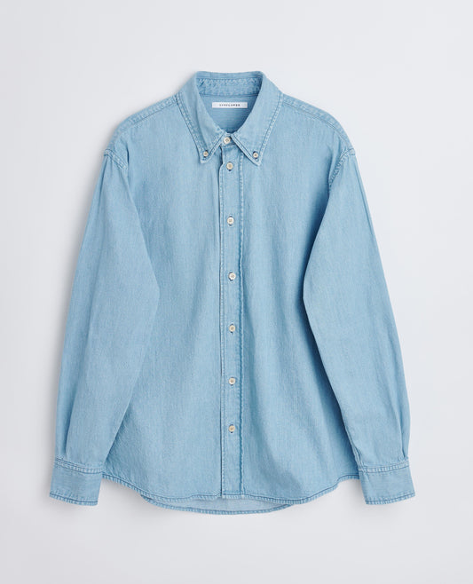 DENIM BUTTON DOWN . LIGHT INDIGO