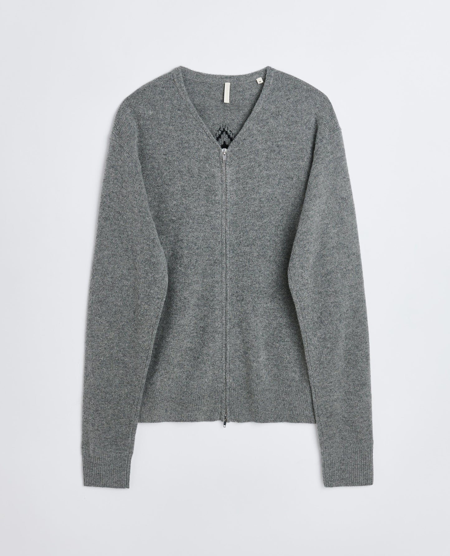 MOVIE ZIP CARDIGAN . GREY MELANGE