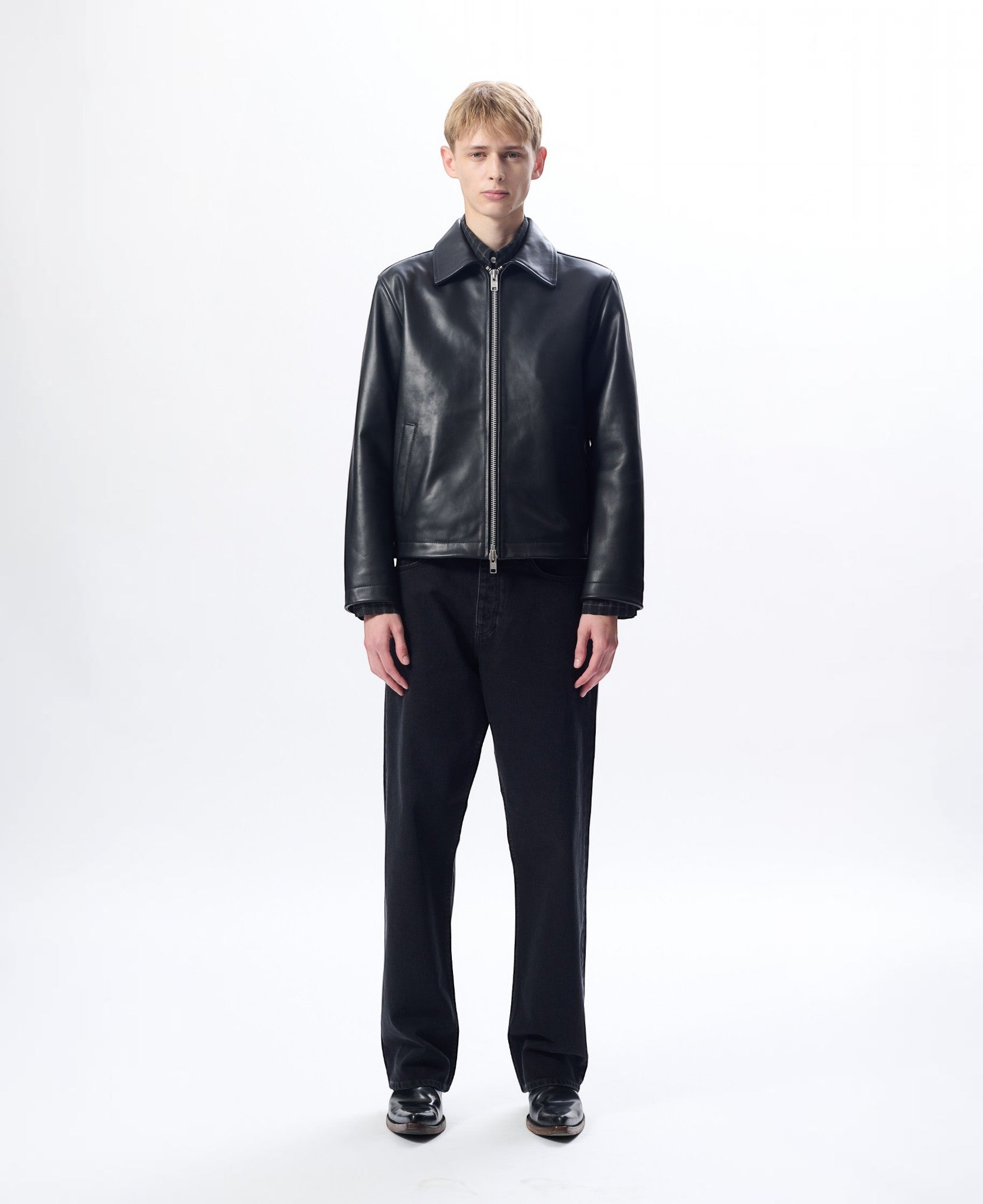 SHORT LEATHER JACKET BLACK – Sunflower