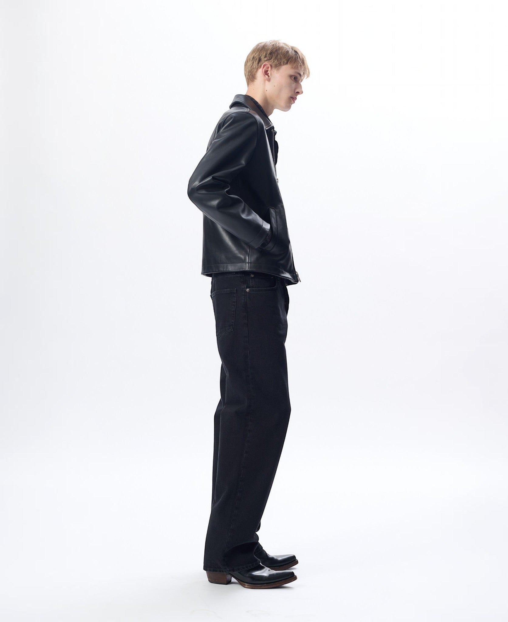 SHORT LEATHER JACKET BLACK – Sunflower