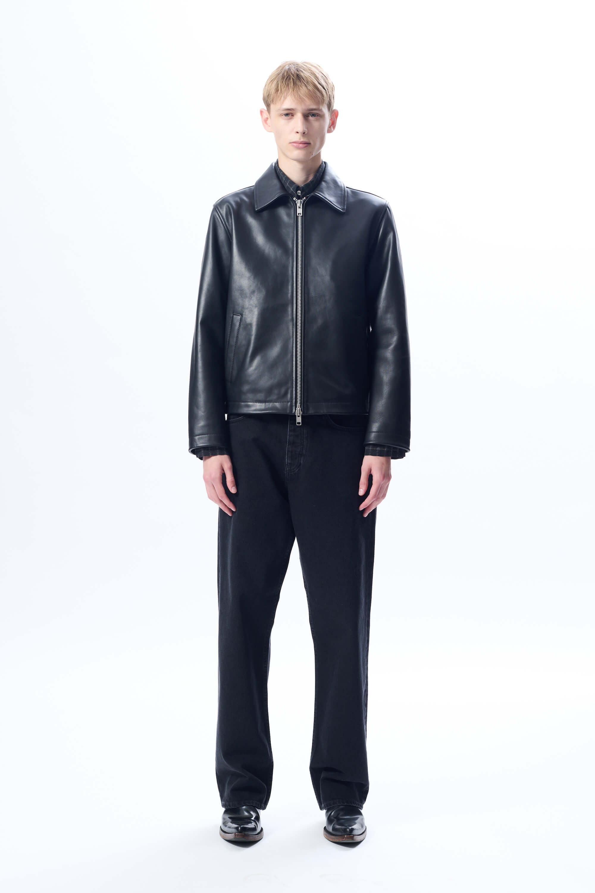 SHORT LEATHER JACKET BLACK – Sunflower