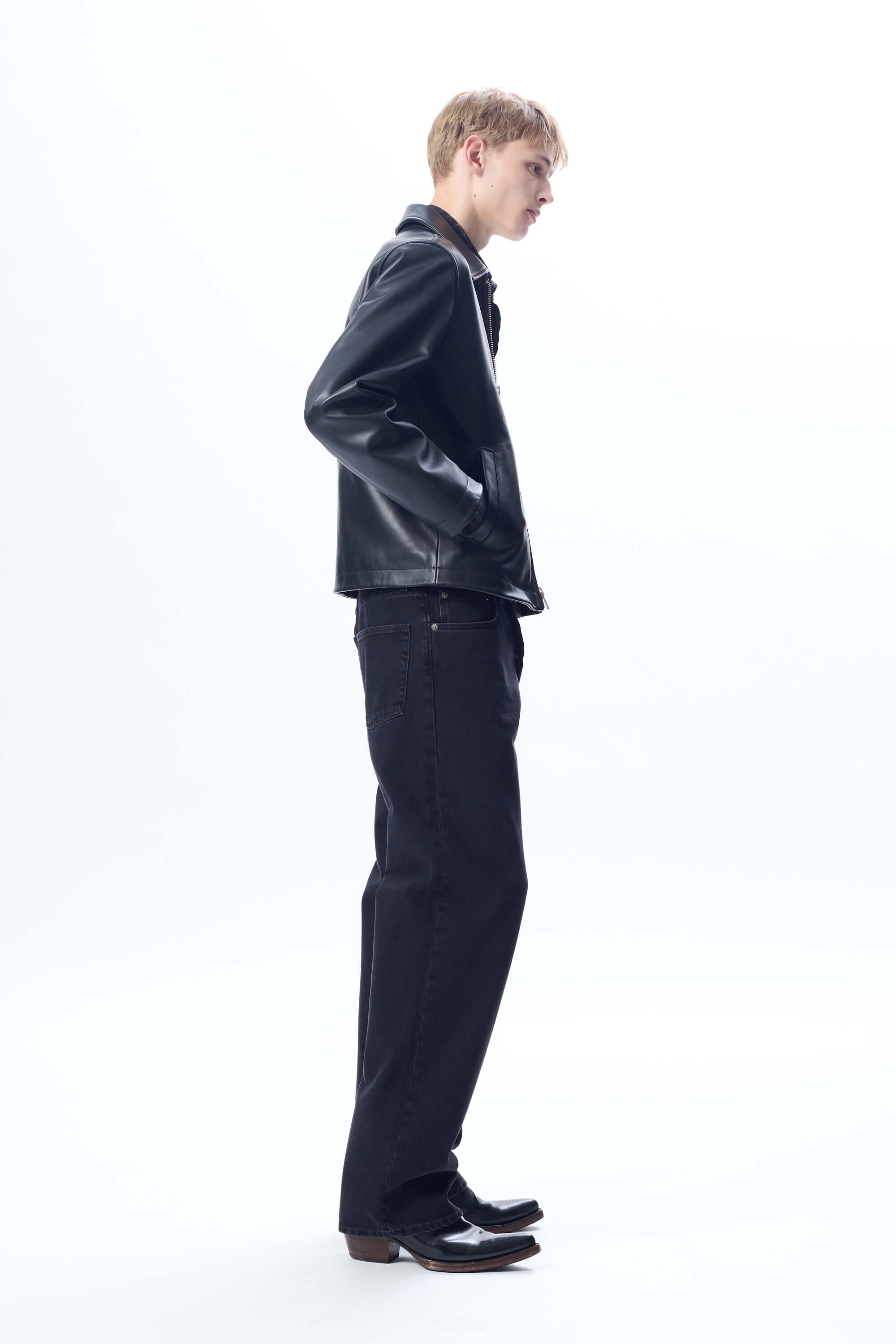 SHORT LEATHER JACKET BLACK – Sunflower