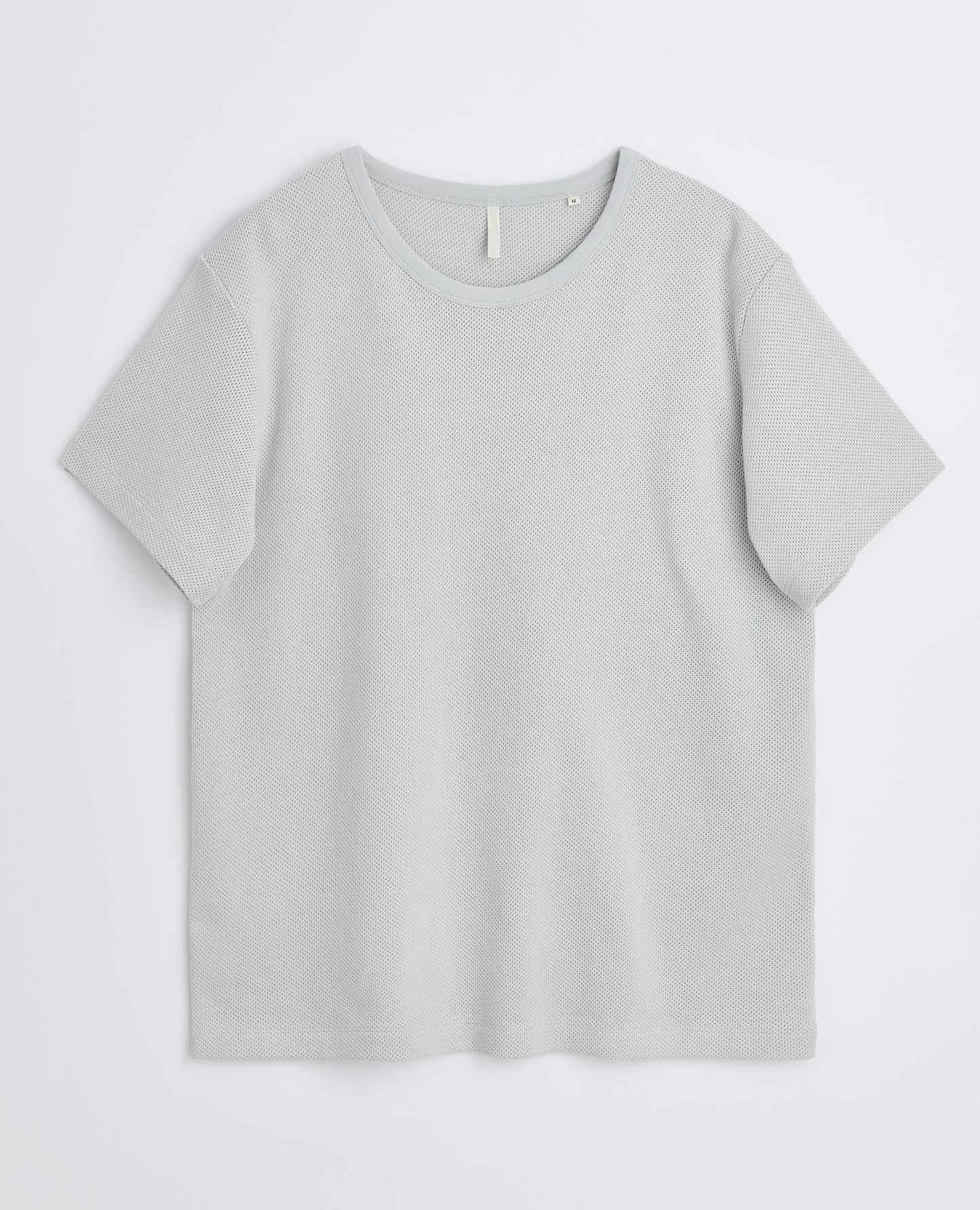 MESH CREW TEE . LIGHT GREY