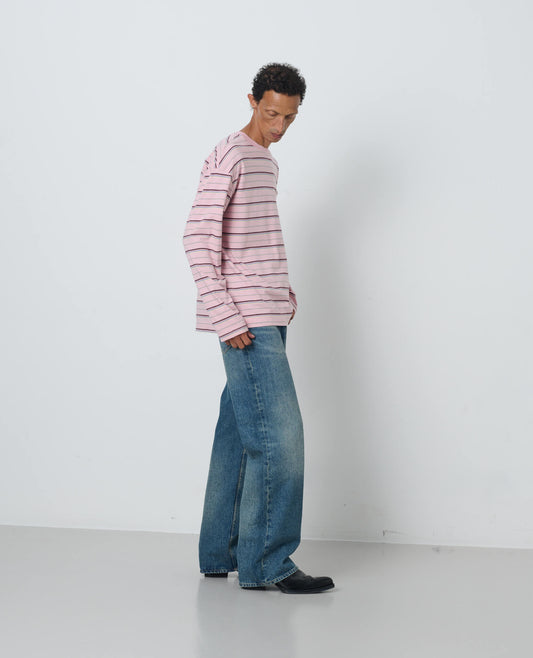 STRIPE LS POCKET TEE