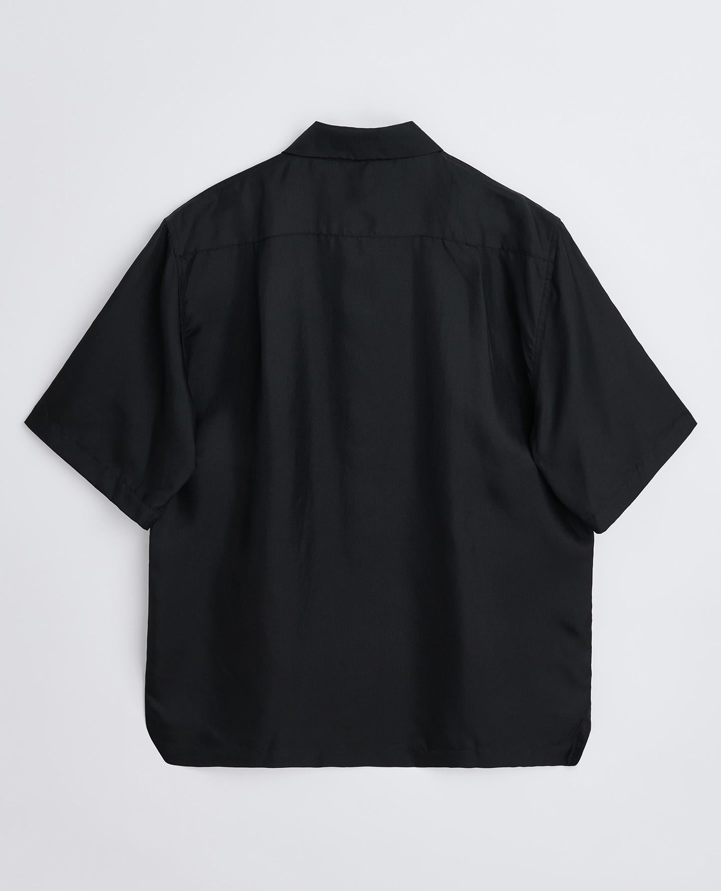 SILK SHIRT SS . BLACK