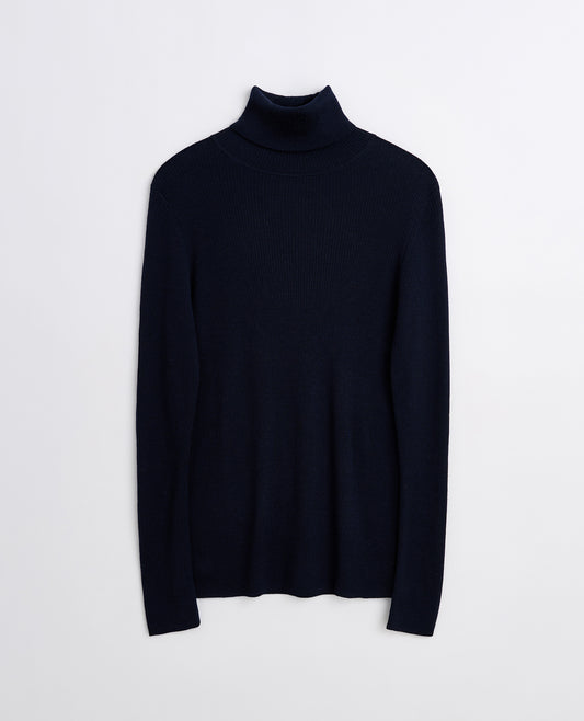 MERINO RIB TURTLE NECK