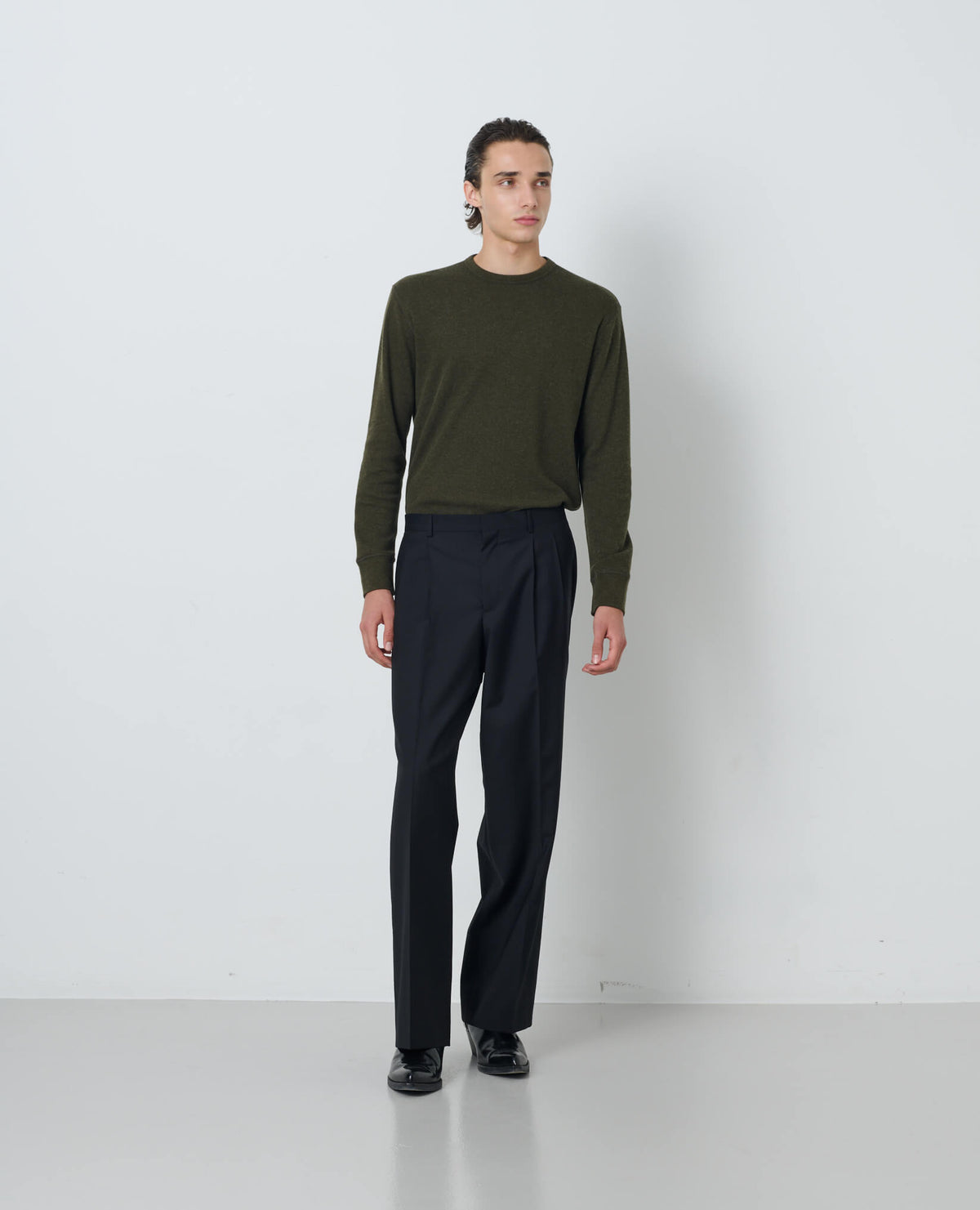 WIDE PLEATED TROUSER TROPICAL WOOL