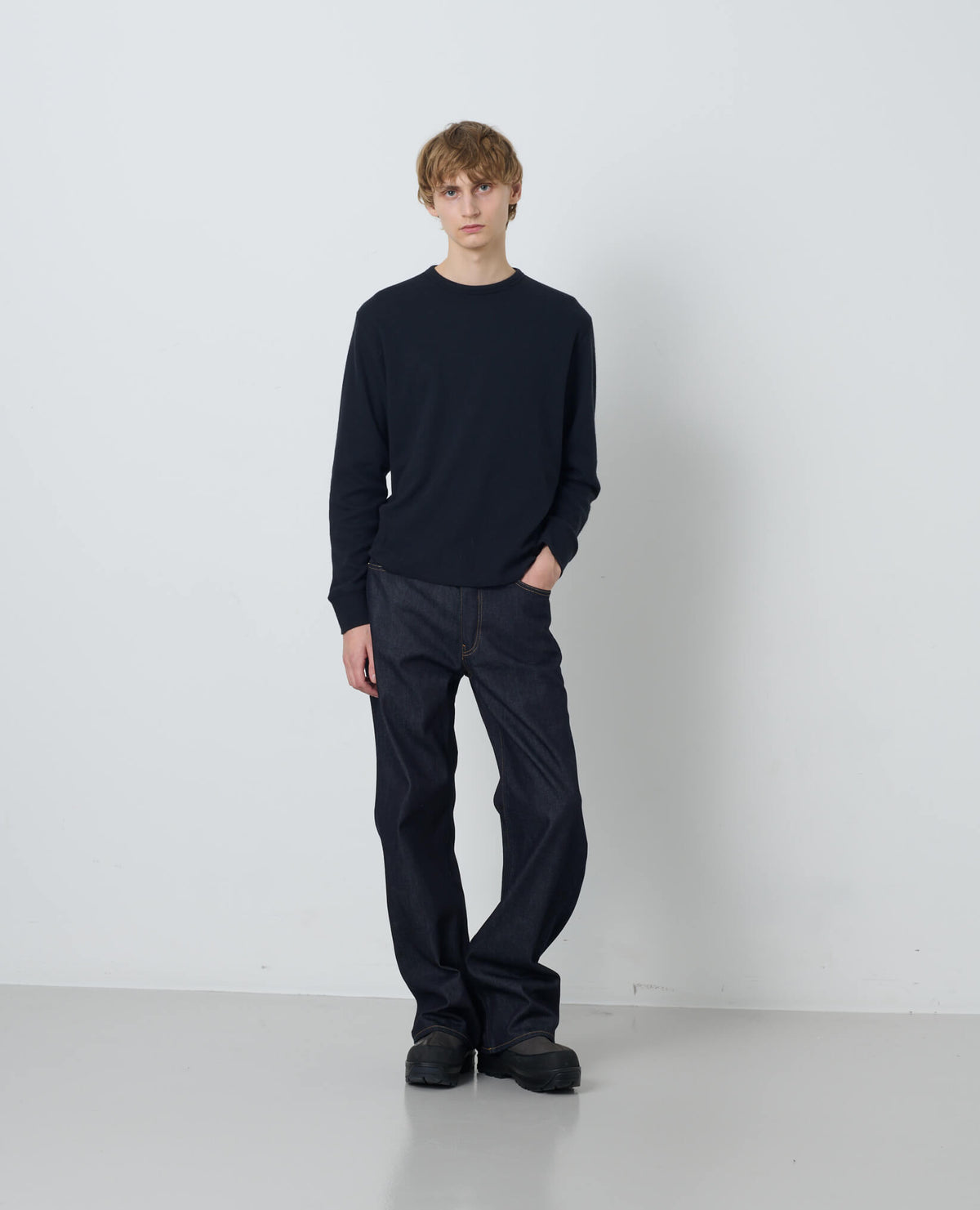 WOOL WAFFLE TEE LS
