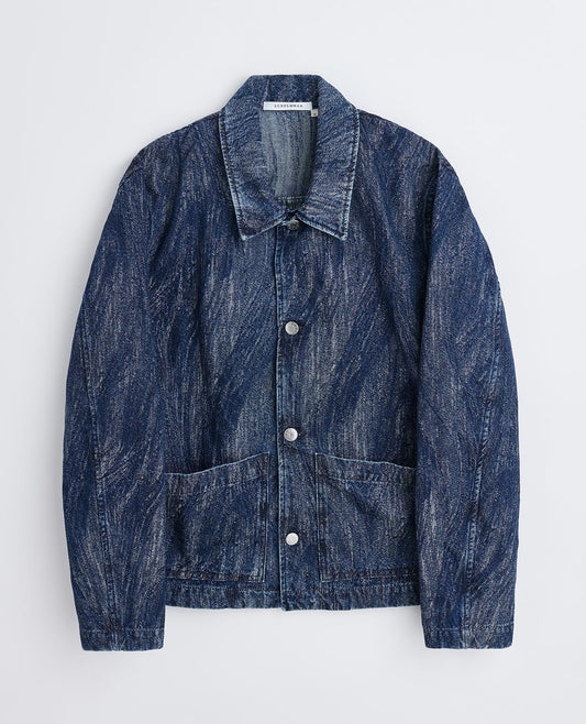 WORKER JACKET . RINSE JACQUARD