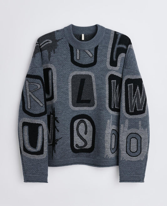 LETTER KNIT . GREY