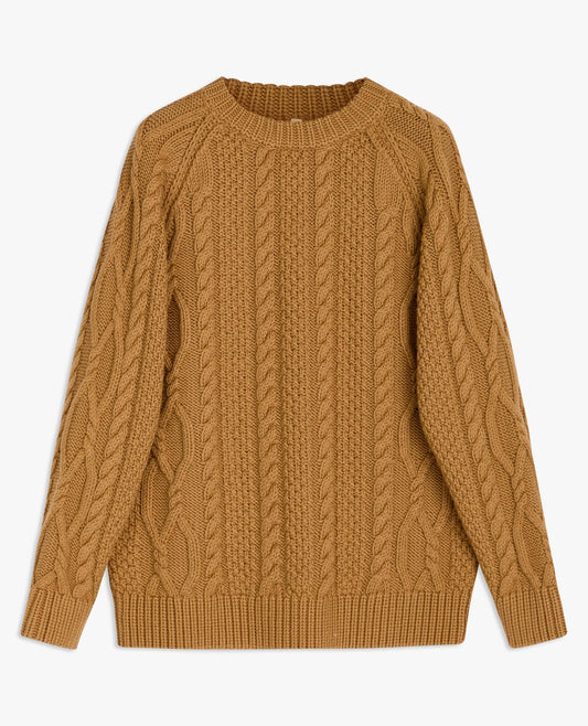 CABLE KNIT . LIGHT BROWN